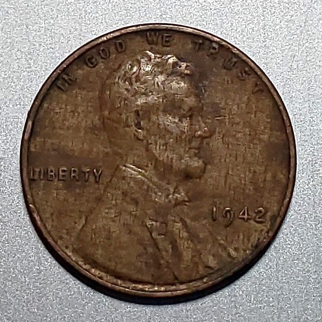 1942-Lincoln-Penny-W/Alligator's-Skin